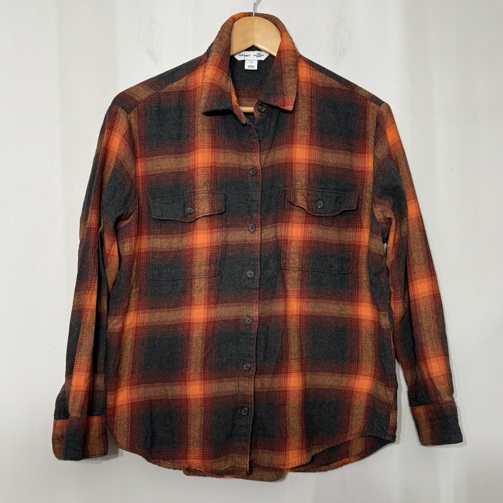 Old Navy T Swift Evermore Flannel Shirt Cotton Women's M Boyfriend Tunic FALL